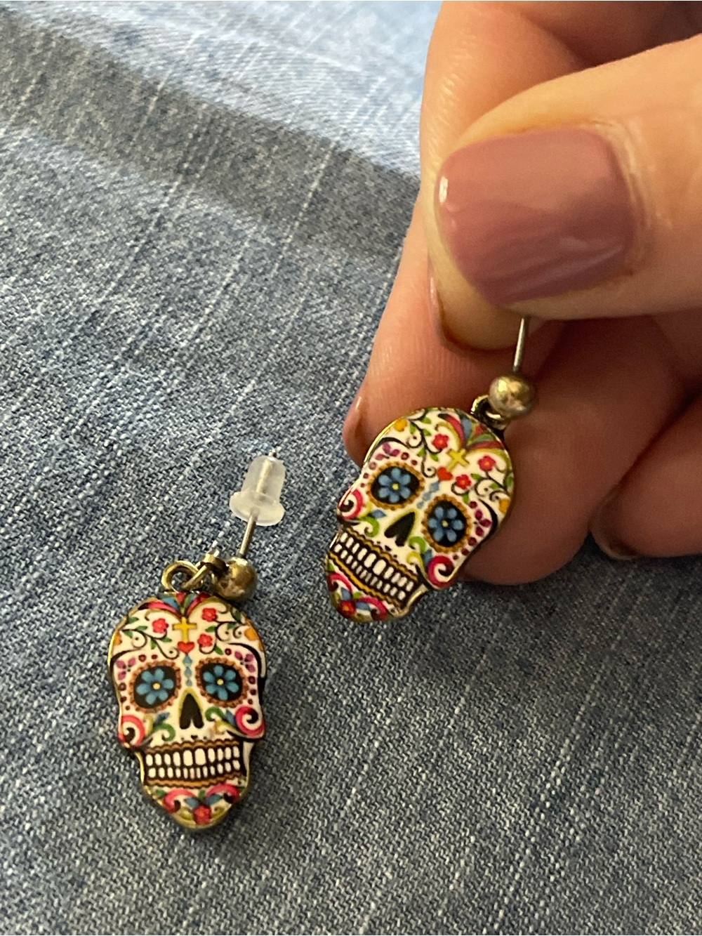 Sugar Skull Drop Earrings in Multicolor - Women Jewelry